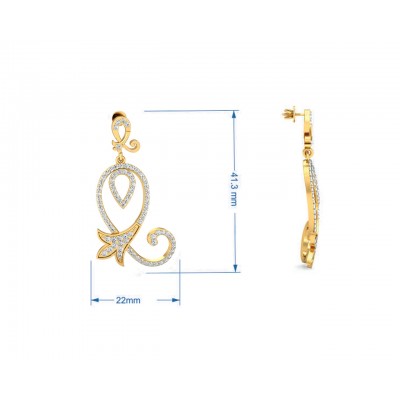 Cady Brilliant Diamond Earrings in Gold